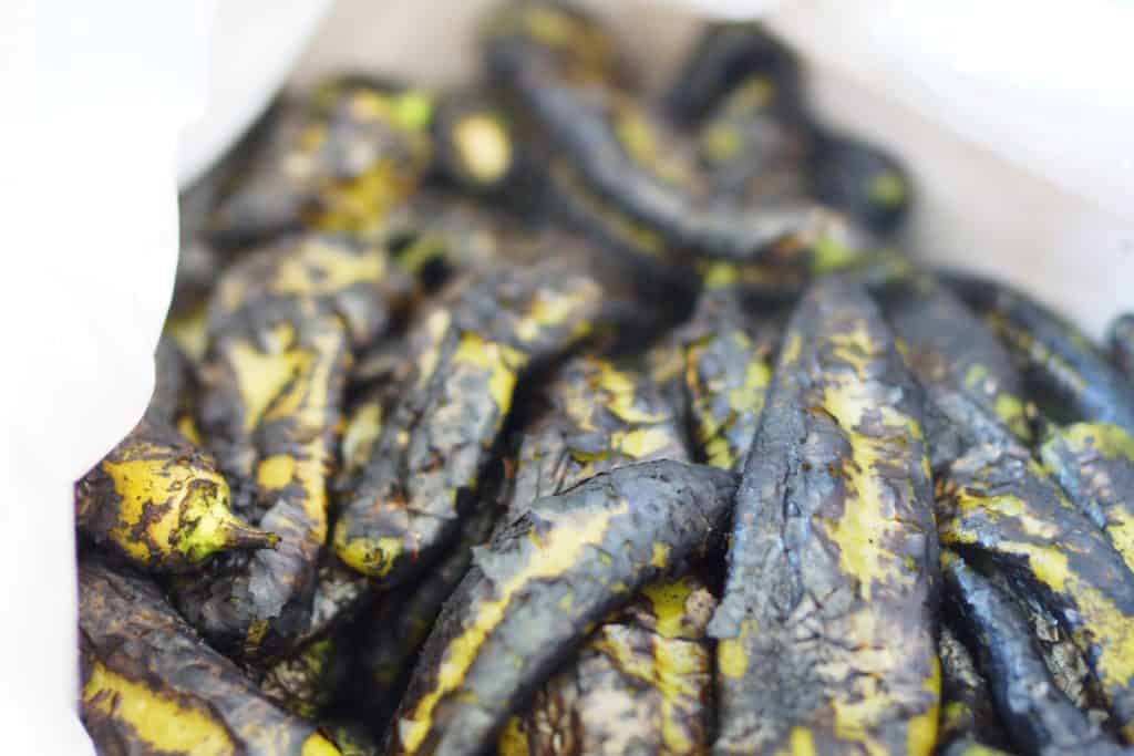 Roasted Hatch green chiles.