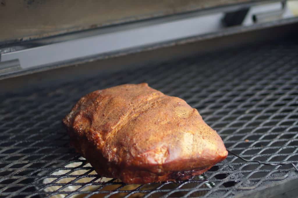 Smoked pork butt on a Yoder smoker.