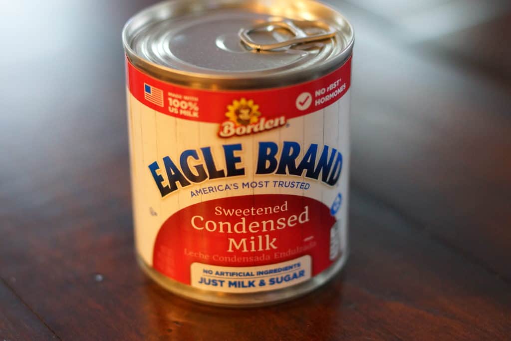 Can of sweetened condensed milk.