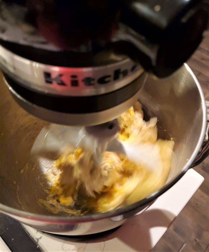 Making Liege waffles in a mixer.