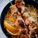 Grilled Chicken Spiedini over pasta