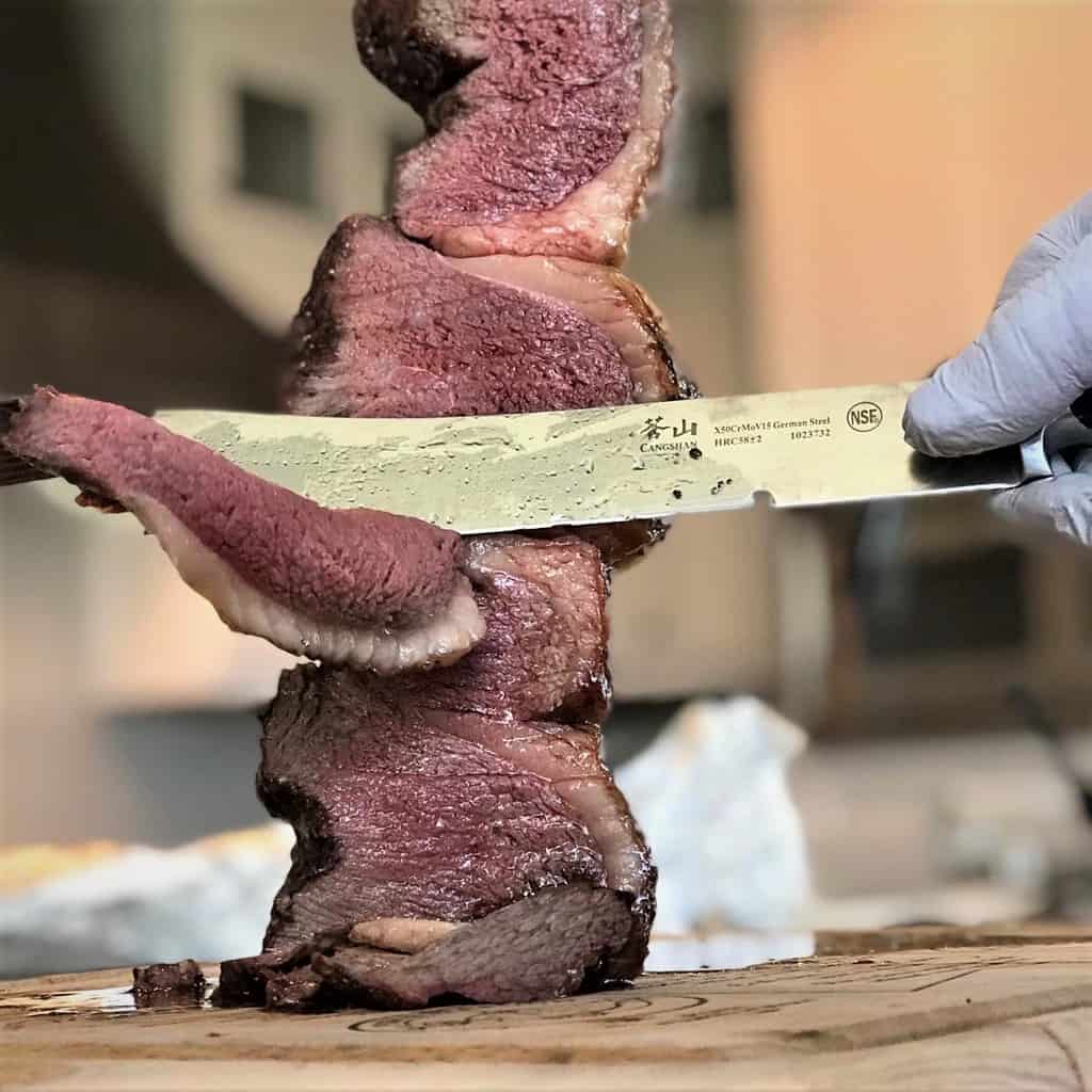 Steak rotisserie at the steakhouse, sliced picanha, Picanha 21217219 PNG