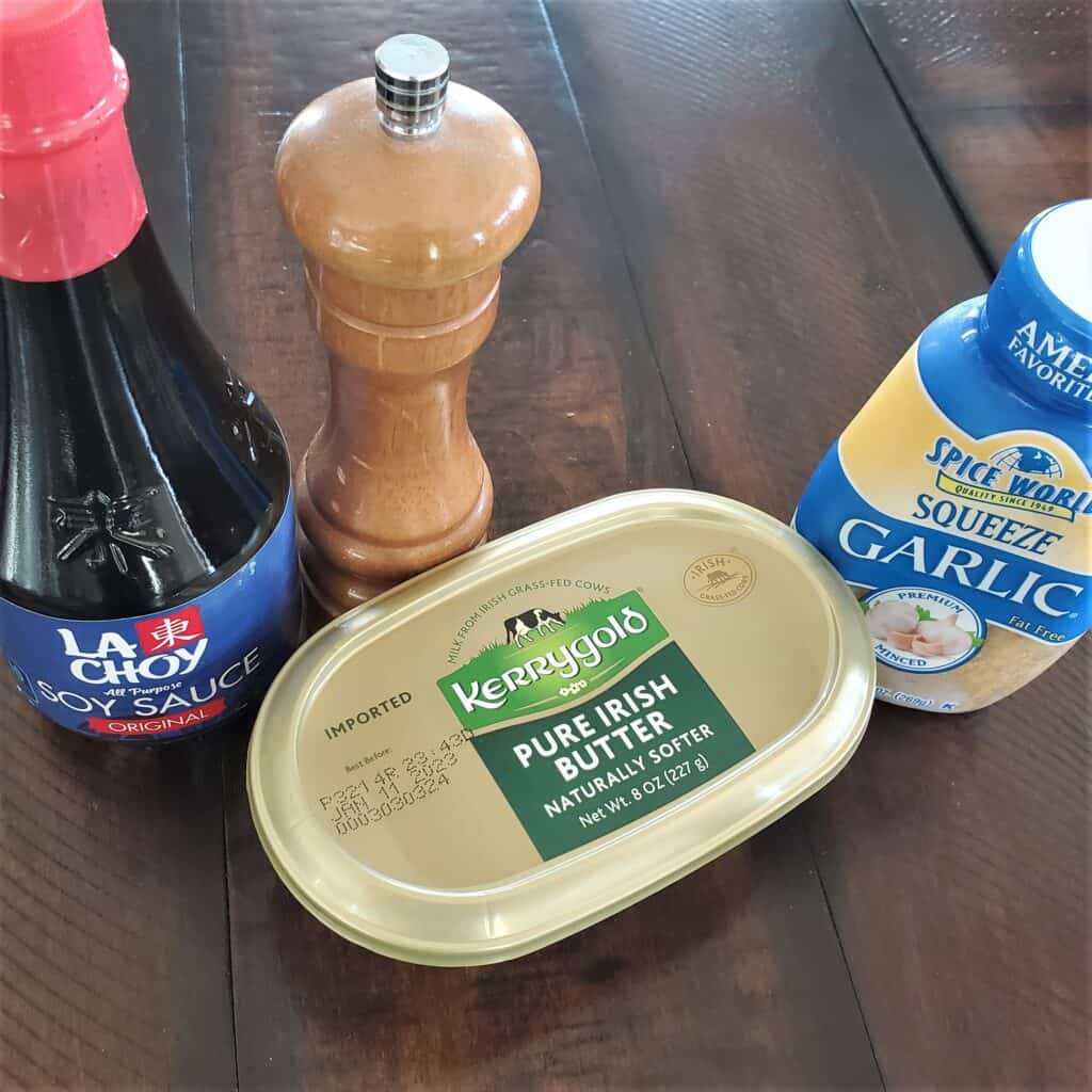Ingredients for teppanyaki garlic butter.