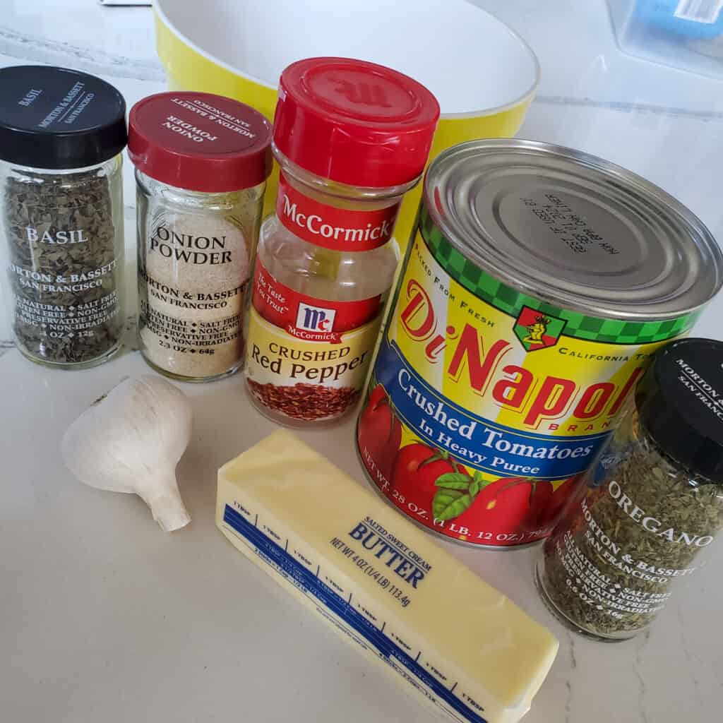 Ingredients for Detroit Style Pizza Sauce