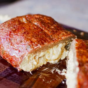 Spicy Smoked Meatloaf Stuffed with Habanero Cheese.