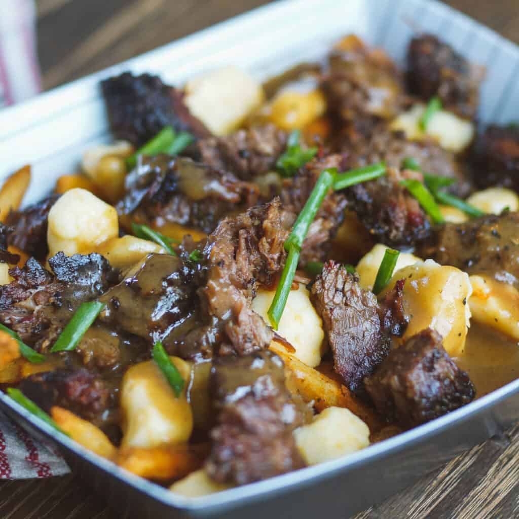 BBQ poutine with beef gravy and smoked brisket.