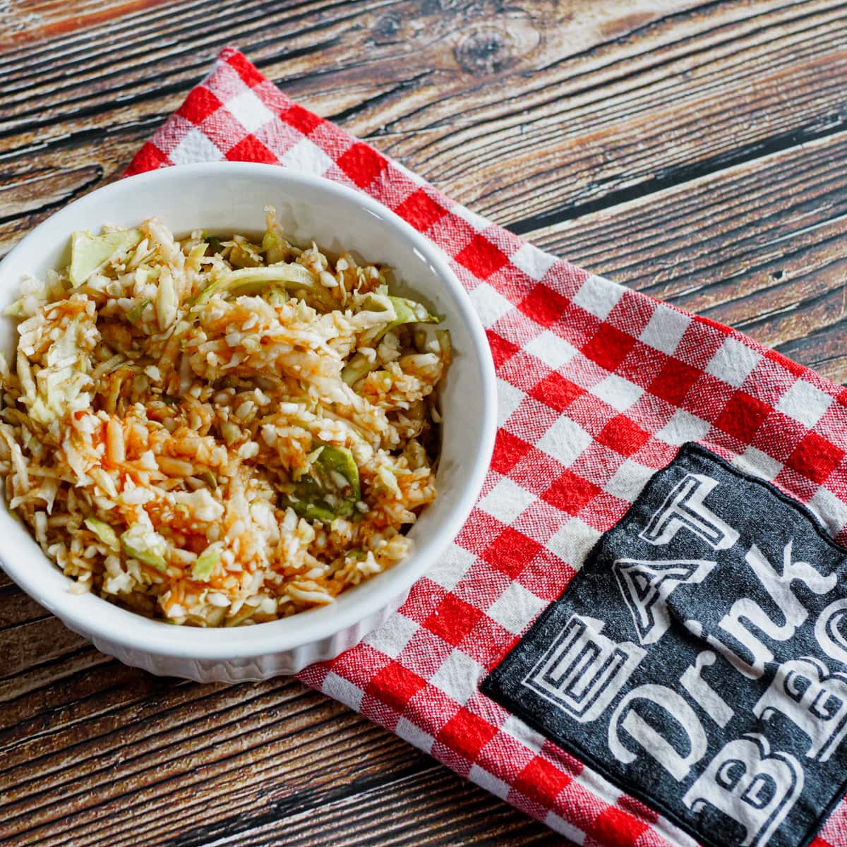 Bowl of Lexington Red coleslaw.