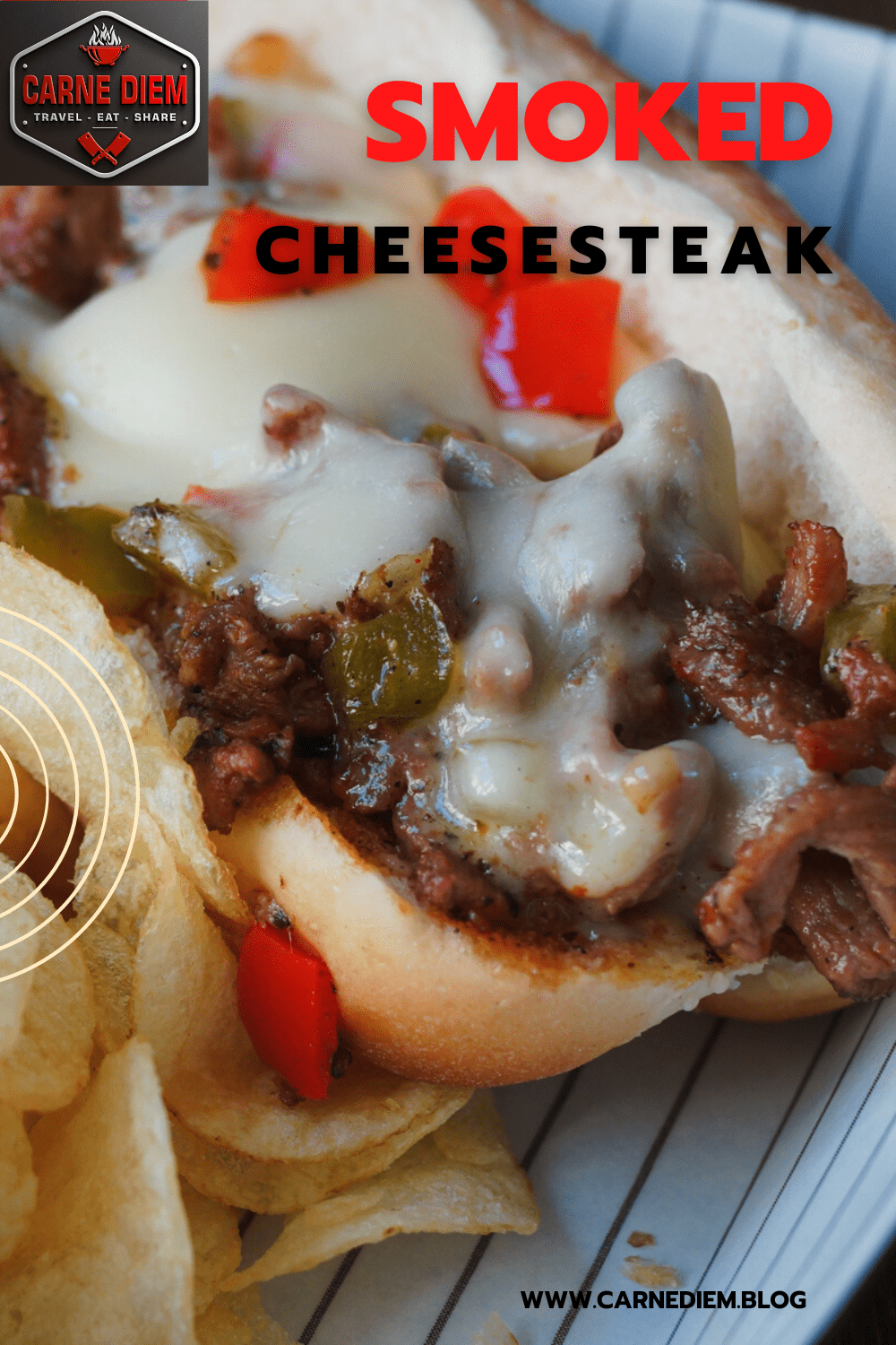 Pinterest pin for smoked cheesecheak