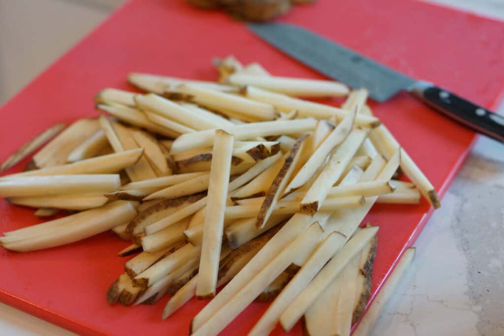 Potato sticks for fries.