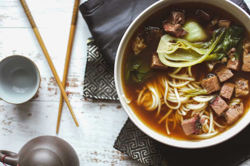 Bowl of Taiwanese Beef Noodle Soup.