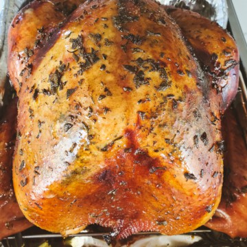 Smoked and brined turkey.