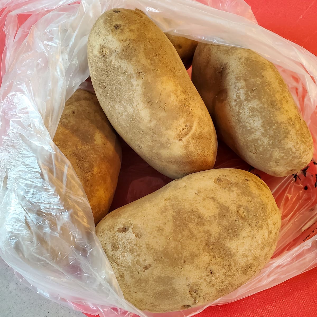 Bag of Russet potatoes.