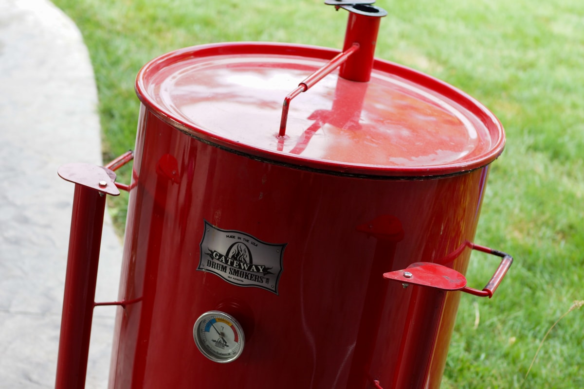 Red Gateway Drum Smoker.