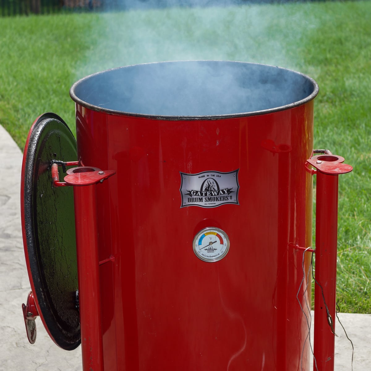 Starting up a Gateway Drum smoker.