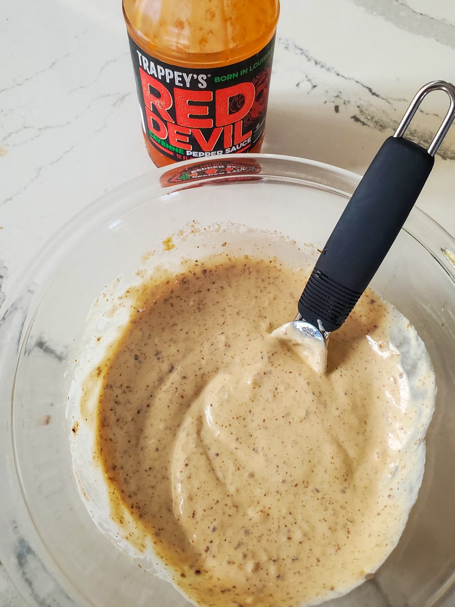 Cajun style remoulade sauce in a bowl.