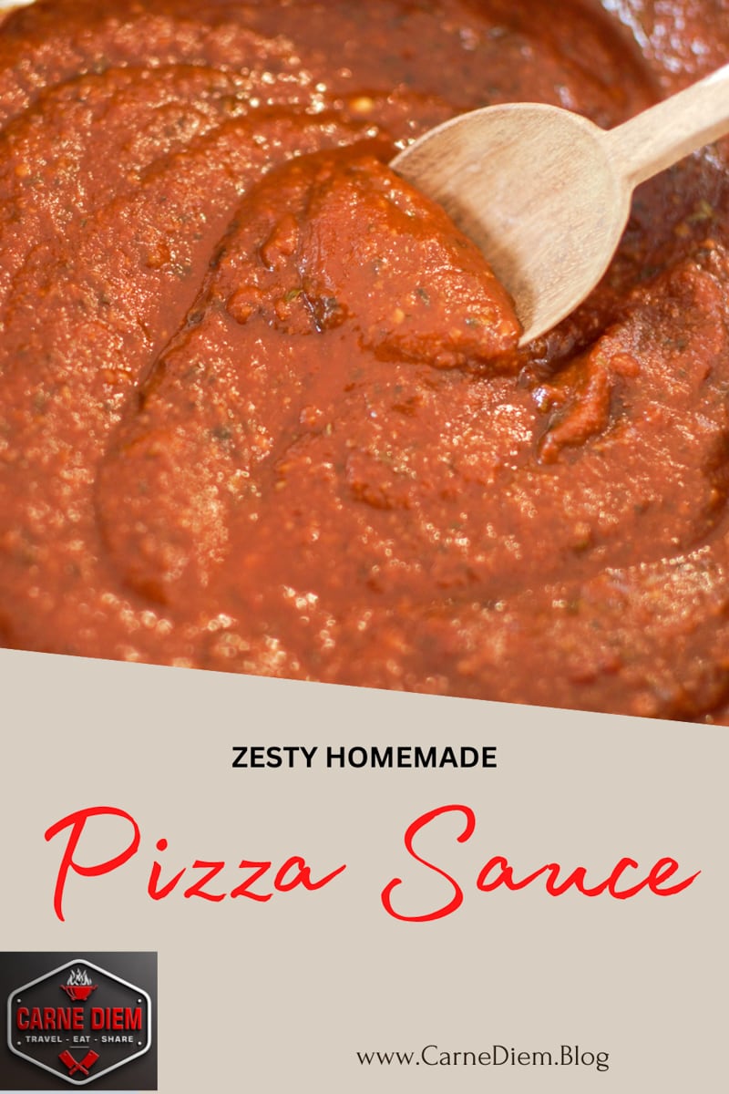 Pinterest pin for pizza sauce.