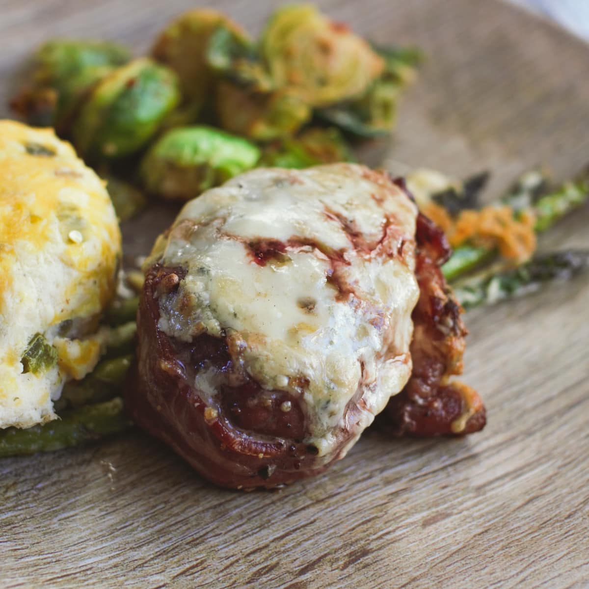 Quattro Formaggi crusted steak and twice baked potato.