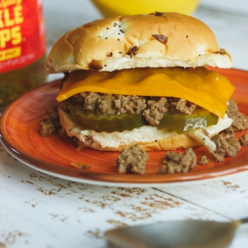 Iowa Maid Rite style loose meat sandwich on a plate.