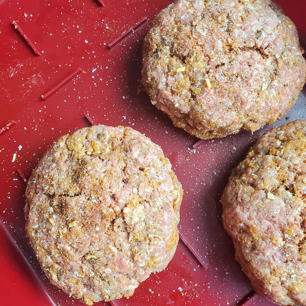 Mexican inspired Jucy Lucy burger patties.