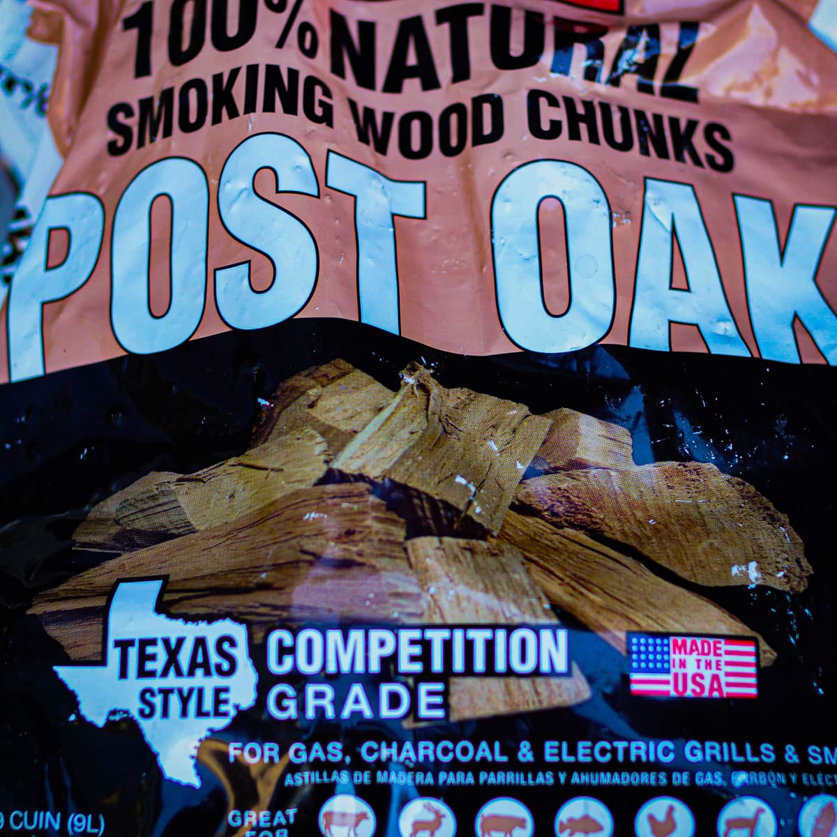 Bag of Post Oak wood chunks.