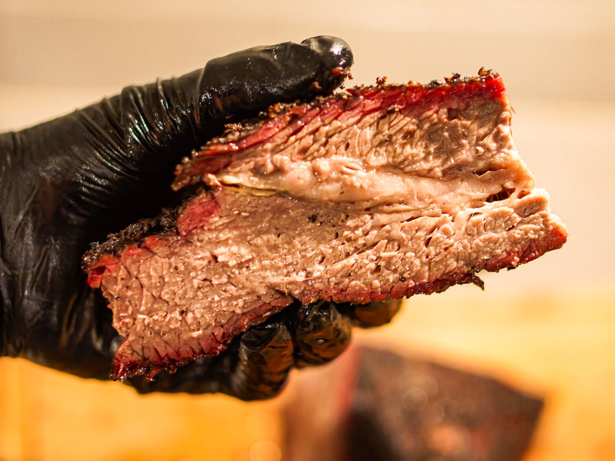 Smoked Texas style brisket.