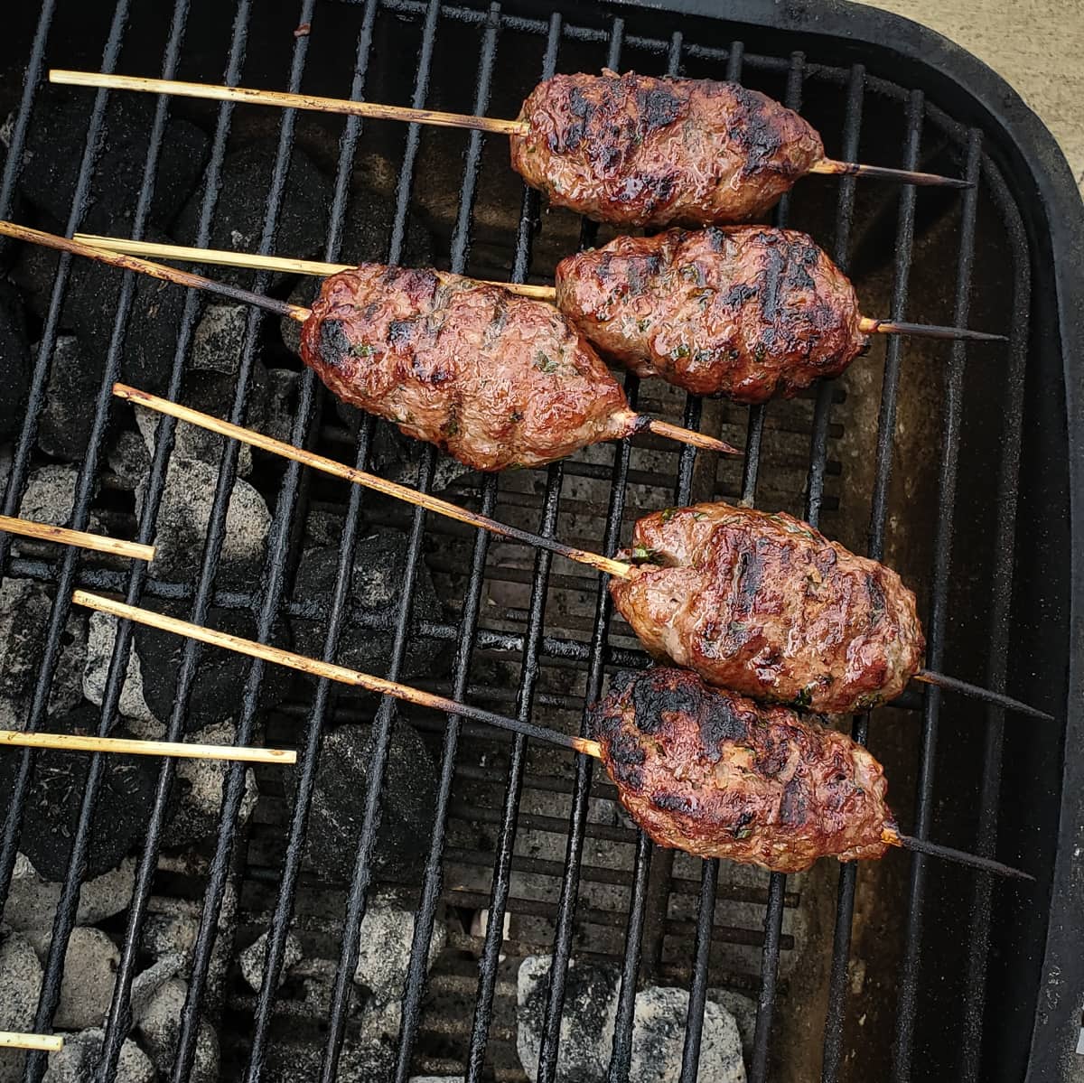 North African kefta kebabs on a PK grill.