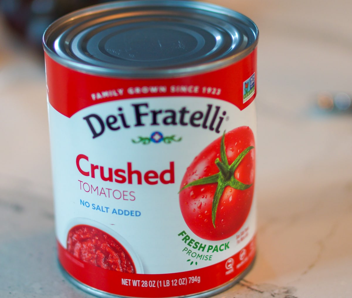 Can of Italian crushed tomatoes.