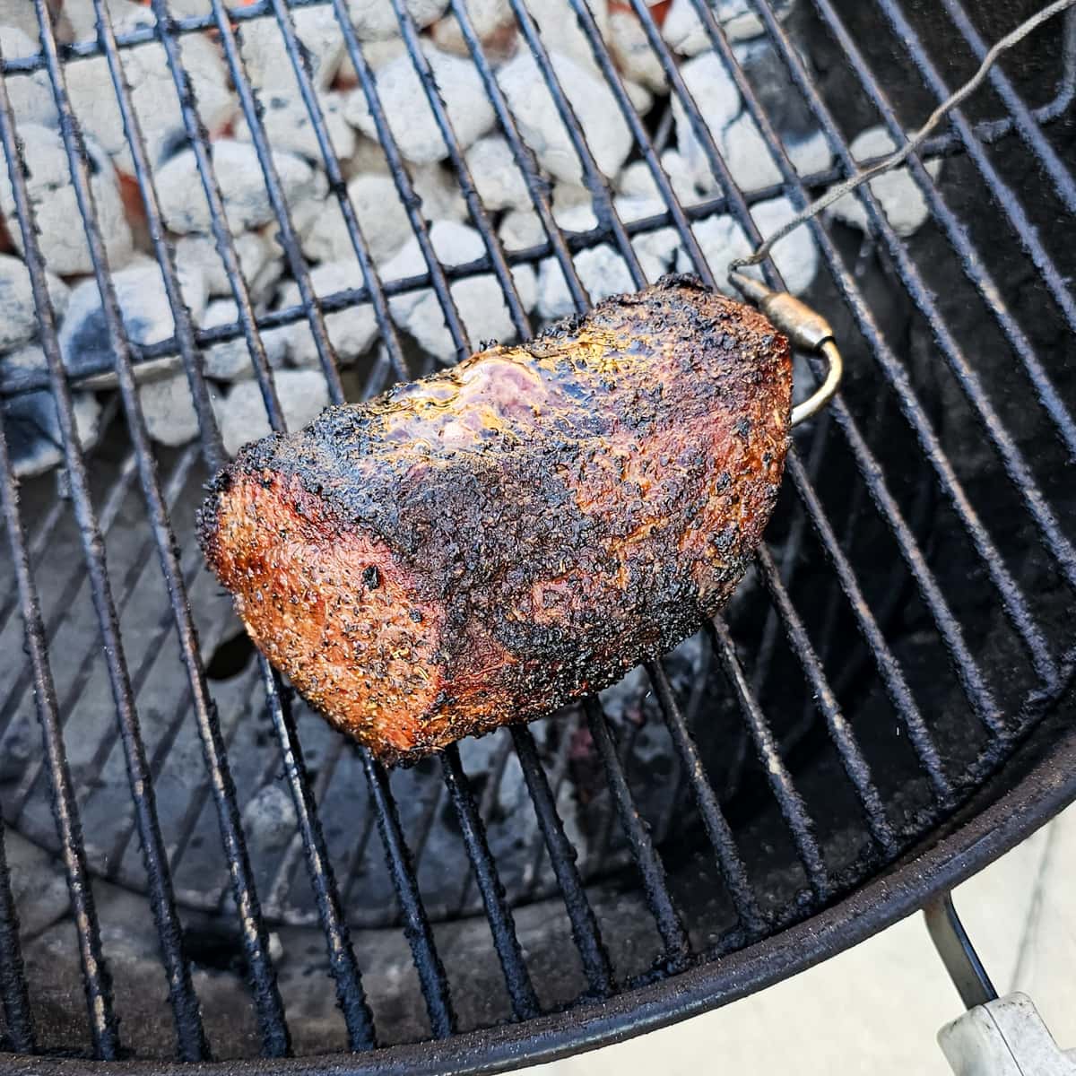 Making Baltimore pit beef on a Weber grill.