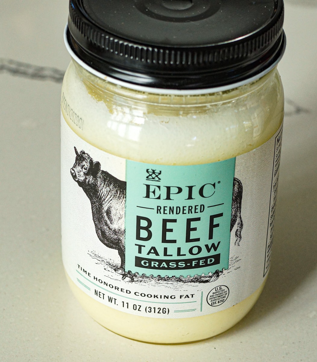 Jar of Epic beef tallow.