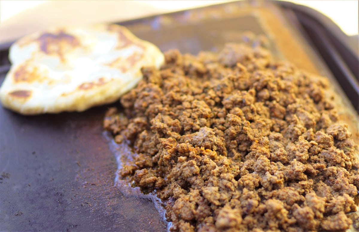 Navajo tacos on a flattop grill.