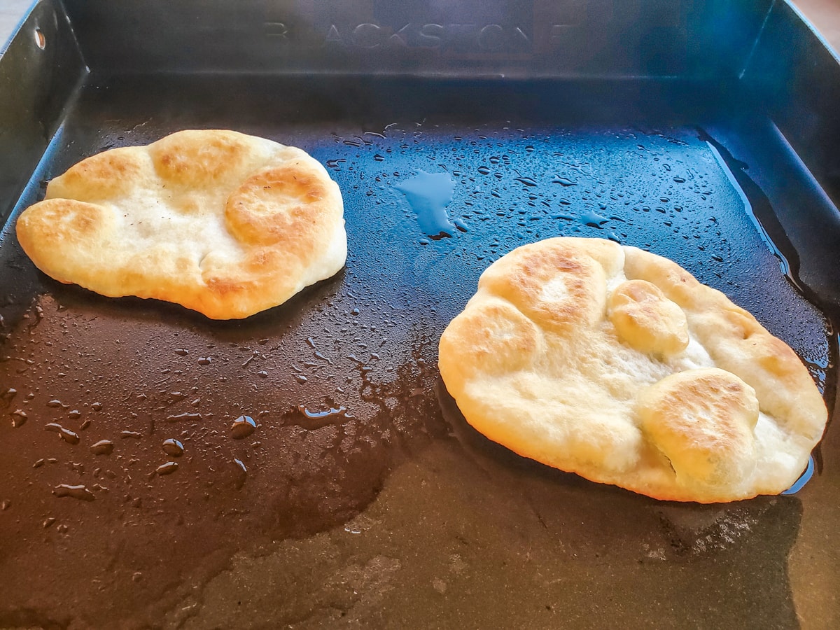 Indian fry bread on a Blackstone griddle.