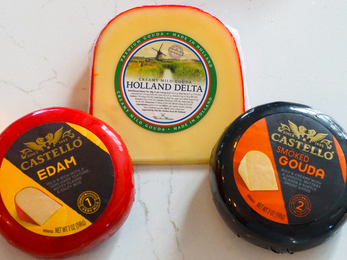 Dutch Edam and gouda cheese.