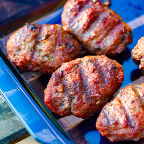 Serbian Cevapi skinless sausages.
