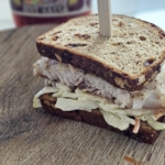 Bermuda fried fish sandwich on raisin bread.