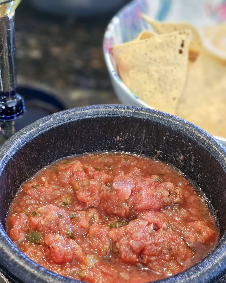 Salsa dish with fresh smoked salsa.