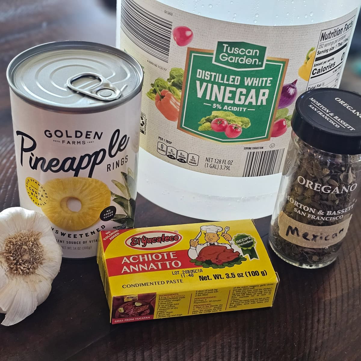 Ingredients for al pastor marinade.