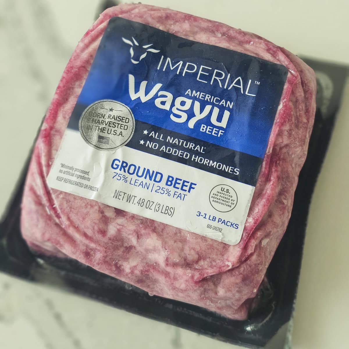 1 pound of ground Wagyu beef.